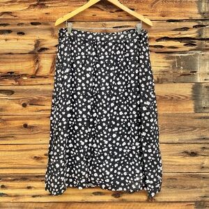 NINE WEST | Black Floral Midi Skirt XL
